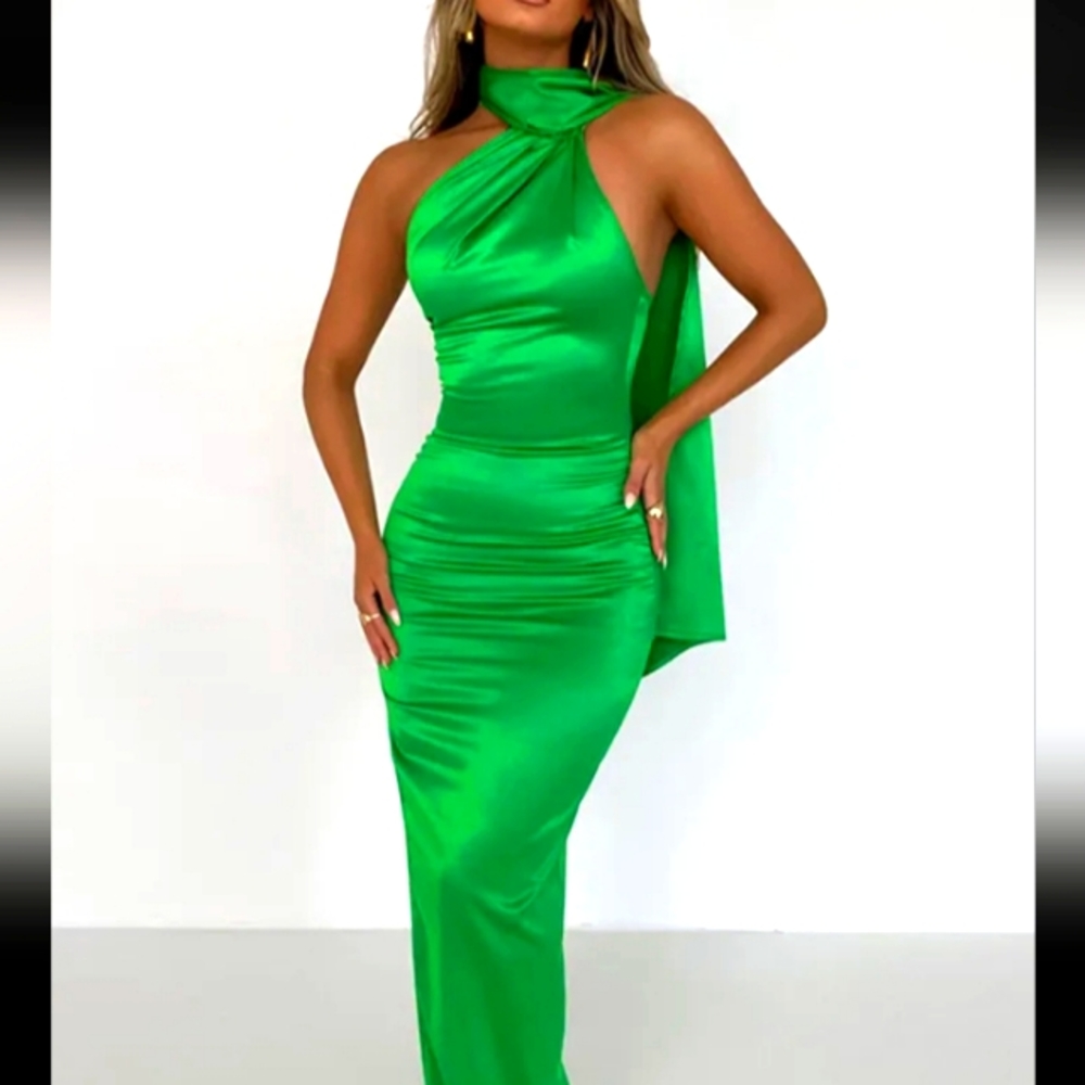 Green bright dress